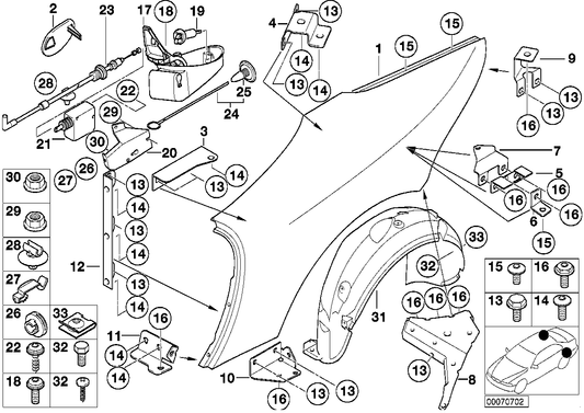 Genuine BMW 41357011668 E52 Screwed Flange, B Column Right (Inc. Alpina V8 & Z8) | ML Performance US US Car Parts