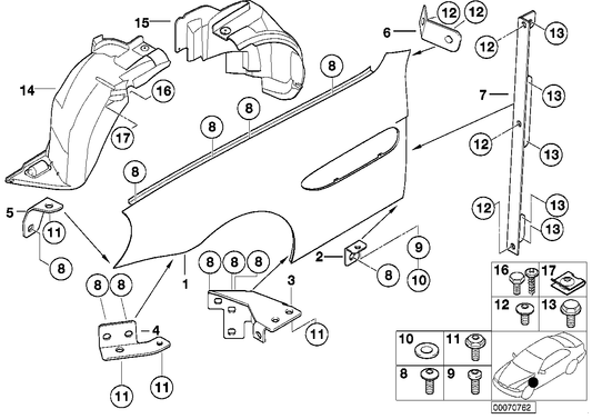 Genuine BMW 51718234135 E52 Cover, Wheell Housing, Front Left (Inc. Alpina V8 & Z8) | ML Performance US US Car Parts