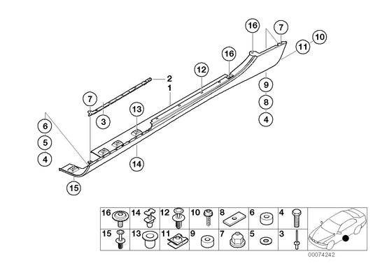 Genuine BMW 51718268800 E52 Door Sill Cover, Primed Right (Inc. Alpina V8 & Z8) | ML Performance US US Car Parts