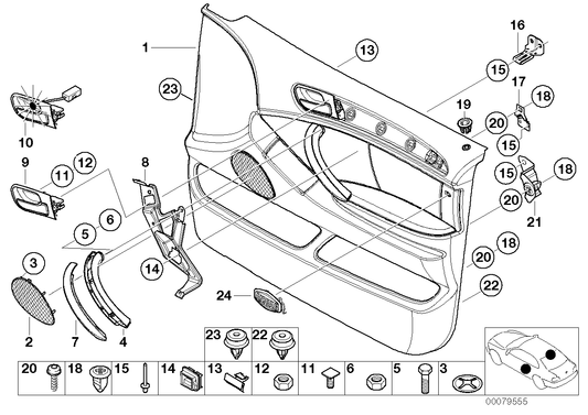 Genuine BMW 51417122201 E53 Covering Left GRAPHIT MET. (Inc. X5) | ML Performance US US Car Parts