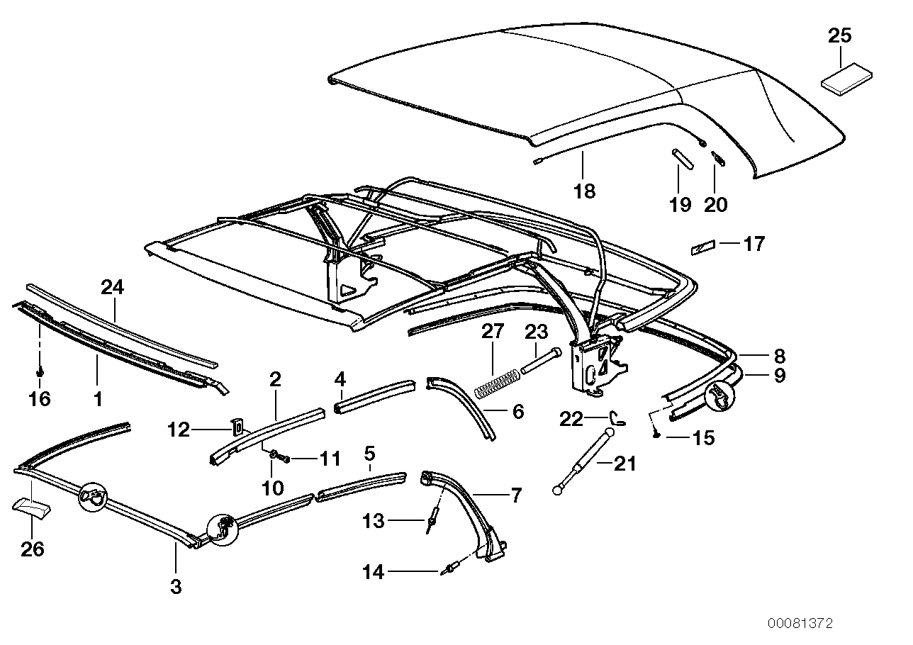 Genuine BMW 54318204148 E36 Right Centre Window Guide (Inc. M3, 325i & 318i) | ML Performance US Car Parts