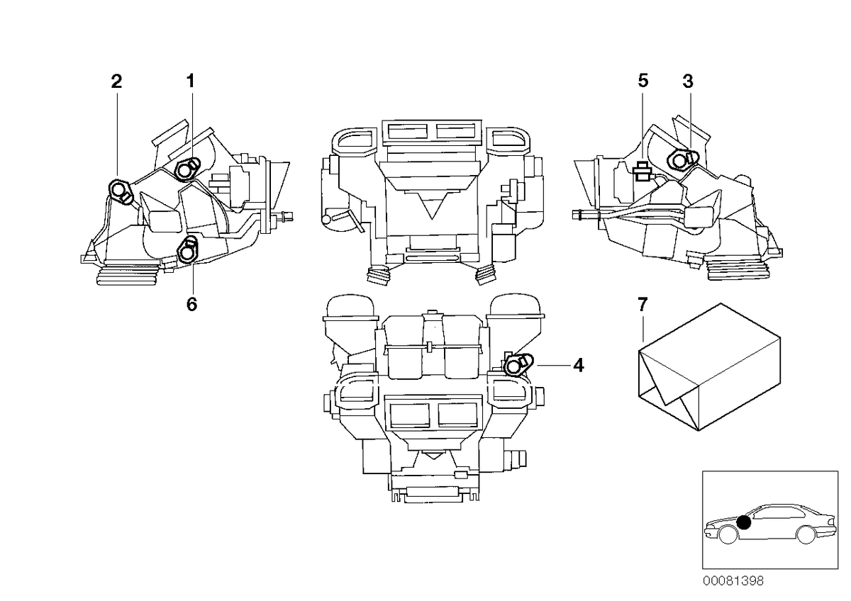 Genuine BMW 64118363780 E39 E53 Set Of Small Parts Adjust.Lever SIEMENS/VALEO (Inc. 535i, X5 3.0i & 540iP) | ML Performance US US Car Parts