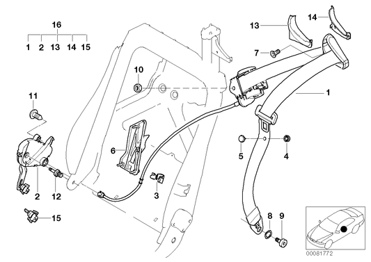 Genuine BMW 52109113981 E46 E93 Coupler Mechanism Left (Inc. 325d, 335i & 330Cd) | ML Performance US US Car Parts