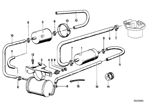 Genuine BMW 16121120970 E12 E24 Bracket With Expansion Unit (Inc. 633CSi, 530i & 635CSi) | ML Performance US Car Parts