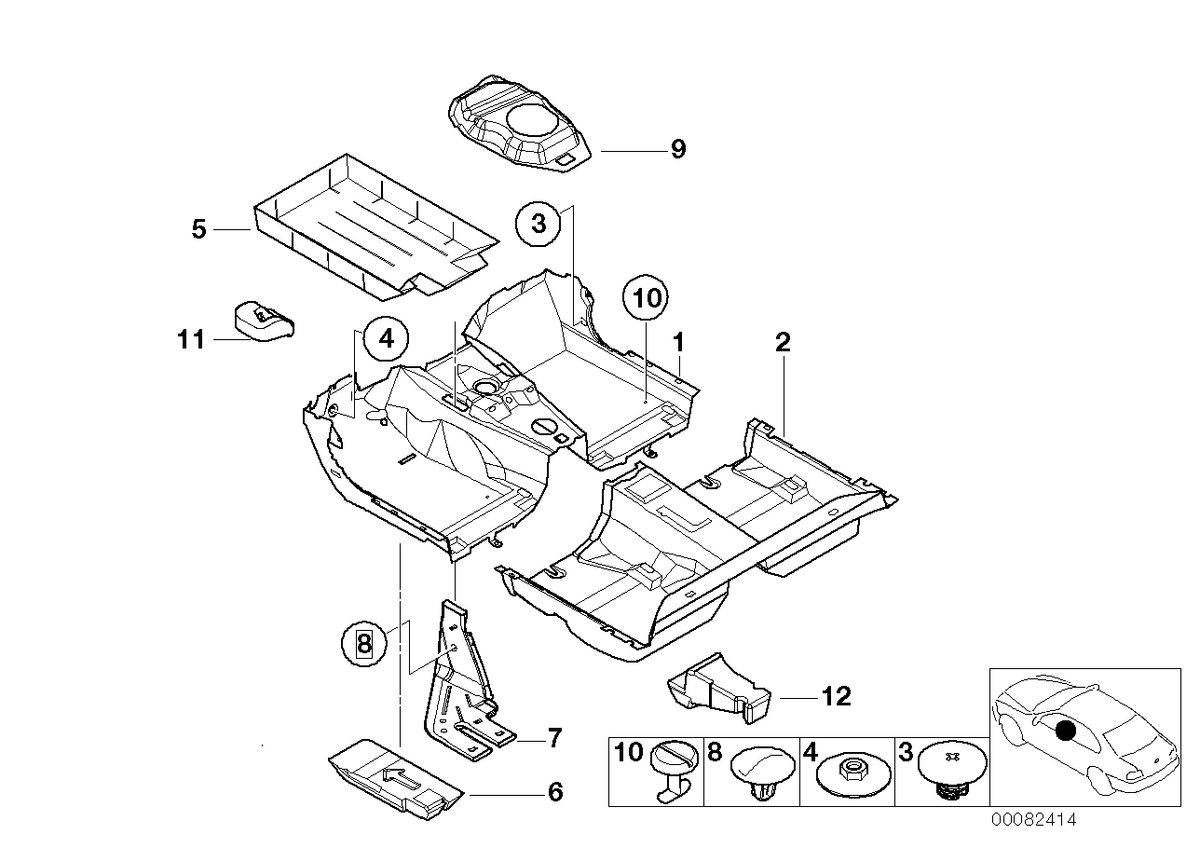 Genuine BMW 51478209921 E46 Left Insert (Inc. 320d, M3 CSL & 325ti) | ML Performance US US Car Parts