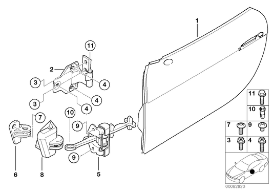 Genuine BMW 41517012879 E52 Door Hinge, Bottom Left (Inc. Alpina V8 & Z8) | ML Performance US US Car Parts