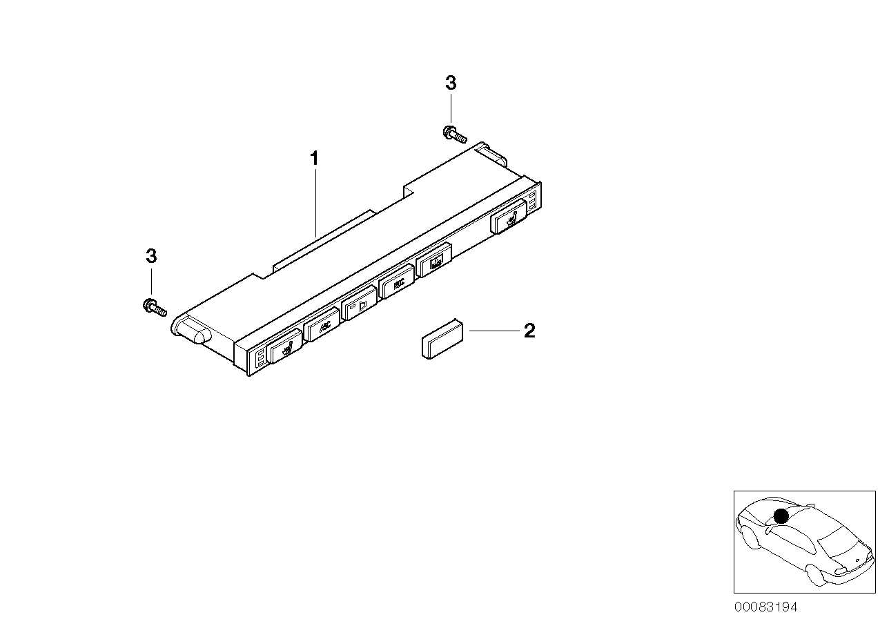 Genuine BMW 61316925474 E46 Switch Unit, Center Console (Inc. 325Ci, 320Ci & 323Ci) | ML Performance US US Car Parts