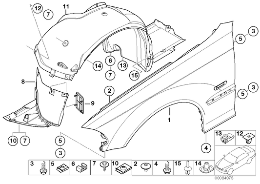Genuine BMW 41357016205 E46 Side Panel, Front Left (Inc. 318ti, 318td & 325ti) | ML Performance US US Car Parts