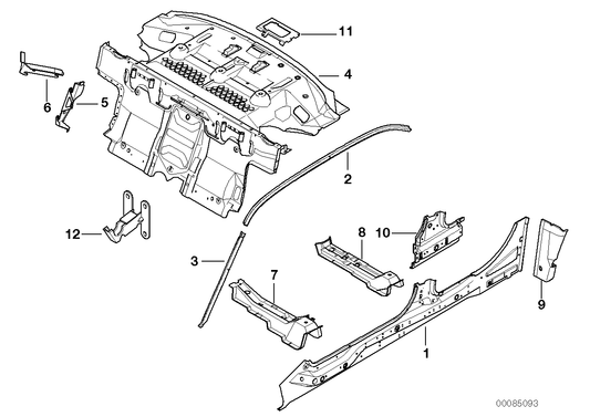 Genuine BMW 41118208912 E39 E38 Right Front Seat Console (Inc. 750iL, 525td & 735iL) | ML Performance US US Car Parts
