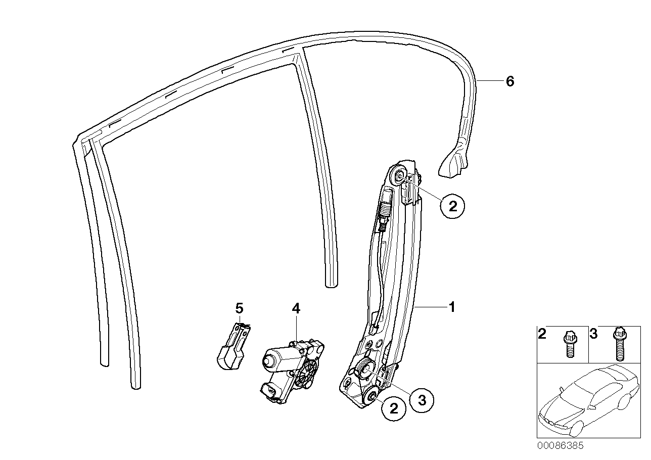 Genuine BMW 51358223808 E65 Rear Right Window Guide (Inc. 735i, 745d & 760i) | ML Performance US US Car Parts
