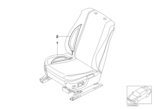 Genuine BMW 52102698278 E39 Seat Heating,Side Finisher,Front Right (Inc. M5) | ML Performance US US Car Parts