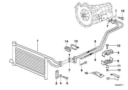 Genuine BMW 17221745639 E39 E38 Oil Cooling Pipe Outlet A5S 560Z (Inc. 740iL, 540i & 740i) | ML Performance US US Car Parts
