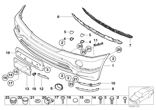 Genuine BMW 51118402303 E53 TriCover, Bumper, Primed, Front (Inc. X5) | ML Performance US US Car Parts