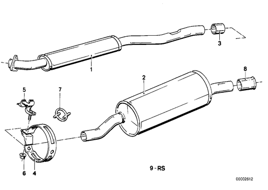 Genuine BMW 18101719214 E30 Rear Muffler (Inc. 316) | ML Performance US US Car Parts