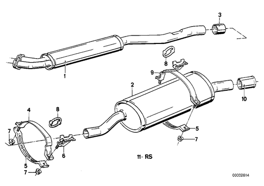 Genuine BMW 18101719277 E30 Front Muffler (Inc. 320i) | ML Performance US US Car Parts