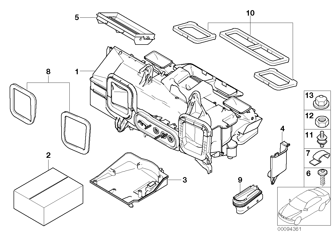 Genuine BMW 64116918874 E66 RR1 Empty Housing F Heater/Air Condit.Unit (Inc. 760i, 760Li & 730d) | ML Performance US US Car Parts