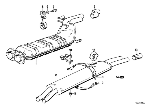 Genuine BMW 18121178273 E23 Rear Muffler (Inc. 735i) | ML Performance US US Car Parts