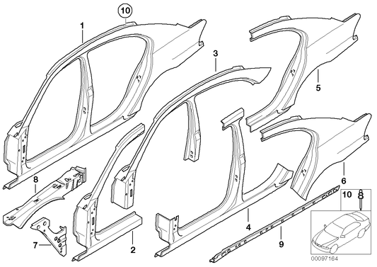 Genuine BMW 41217049942 E66 E65 E67 Top, Entrance, Exterior Right (Inc. 735i, 750i & 740Li) | ML Performance US US Car Parts