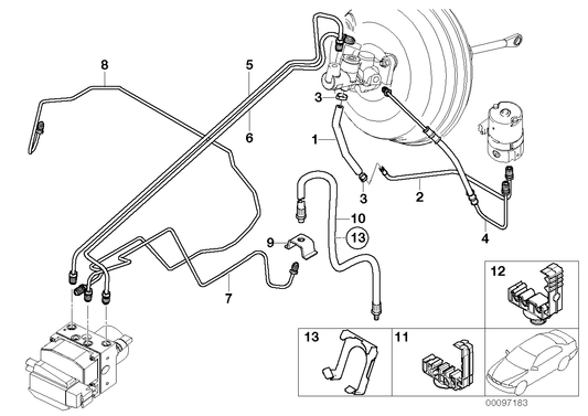 Genuine BMW 34536752269 E53 Pipeline With Pressure Hose (Inc. X5) | ML Performance US US Car Parts