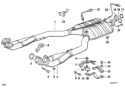 Genuine BMW 18301741687 E34 Left Exhaust Support A5S 560Z (Inc. 540i) | ML Performance US US Car Parts