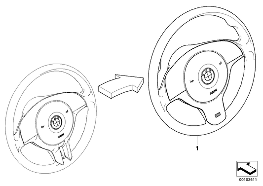 Genuine BMW 32342282021 E46 M Sports Steer.-Wheel, Airbag, Leather SCHWARZ/SCHWARZ (Inc. 318ti, 328i & 330d) | ML Performance US US Car Parts