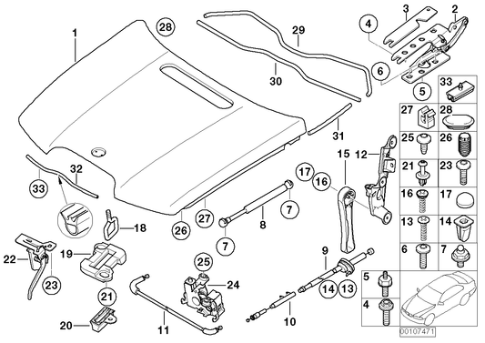 Genuine BMW 51717061915 E66 E65 E67 Front Engine Hood Sealing (Inc. 760i, 735Li & 740Li) | ML Performance US US Car Parts