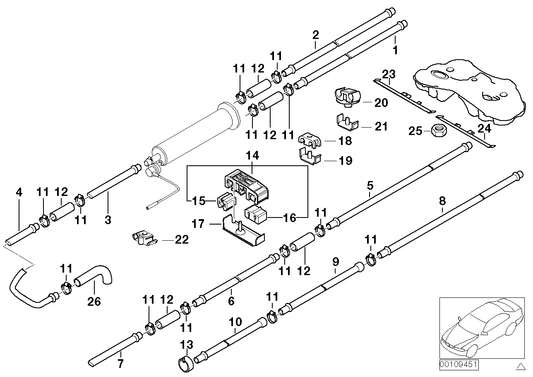 Genuine BMW 16121184175 E38 Rear Fuel Return Line (Inc. 735i, 740i & 740iL) | ML Performance US US Car Parts