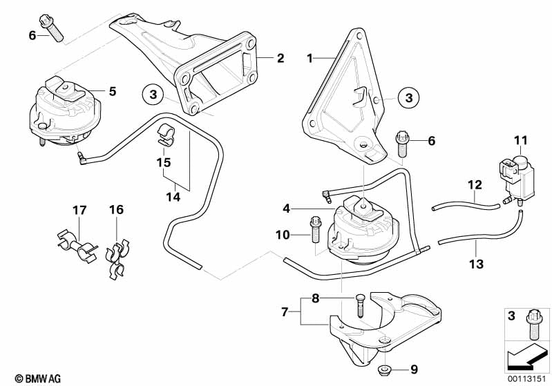 Genuine BMW 22116771918 Engine Mount, Right