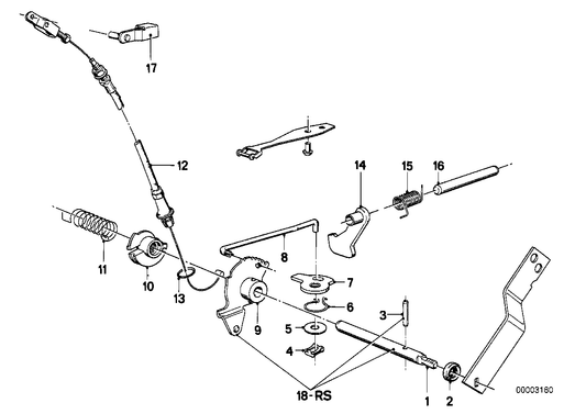 Genuine BMW 24341208749 E21 E30 Accelerator Bowden Cable (Inc. 318i & 320i) | ML Performance US US Car Parts