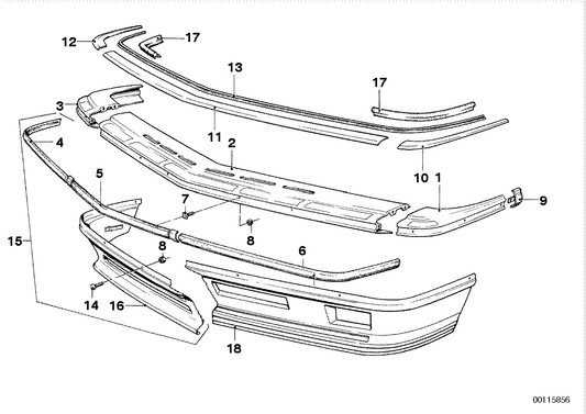 Genuine BMW 51111867627 E24 Bumper, Front Left (Inc. 635CSi) | ML Performance US US Car Parts