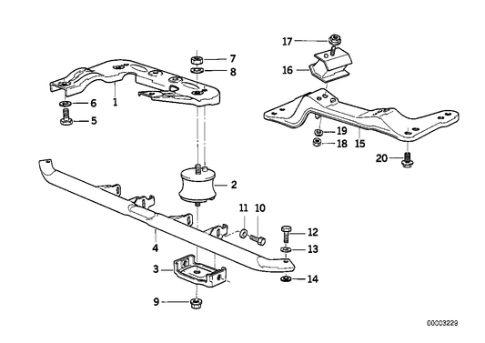 Genuine BMW 24701138427 E36 E34 Rubber Mounting Left (Inc. 525i, 325is & 325i) | ML Performance US US Car Parts