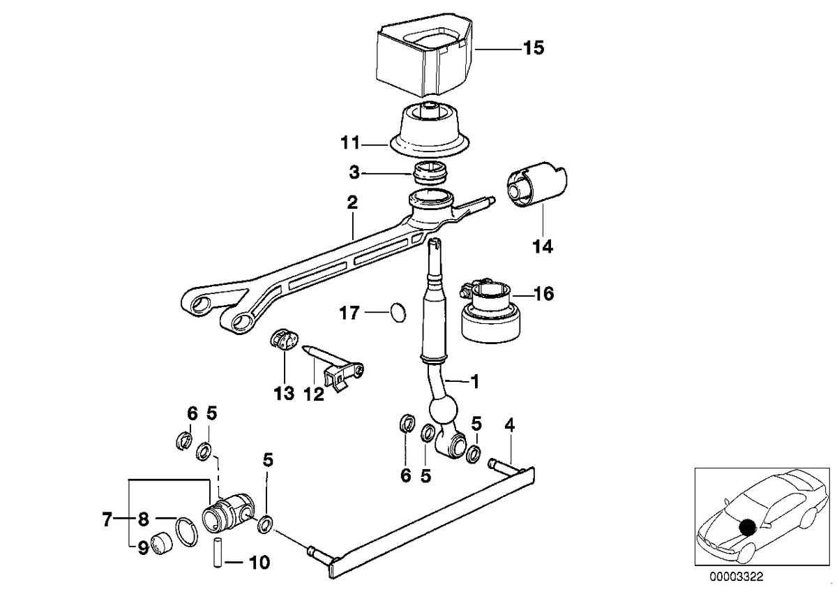 Genuine BMW 25117502939 E39 E60 E61 Gearshift Rod Joint (Inc. 535i, 525d & 530d) | ML Performance US US Car Parts
