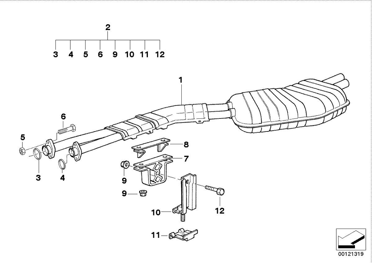 Genuine BMW 18101403516 E36 Rear Muffler (Inc. M3) | ML Performance US US Car Parts