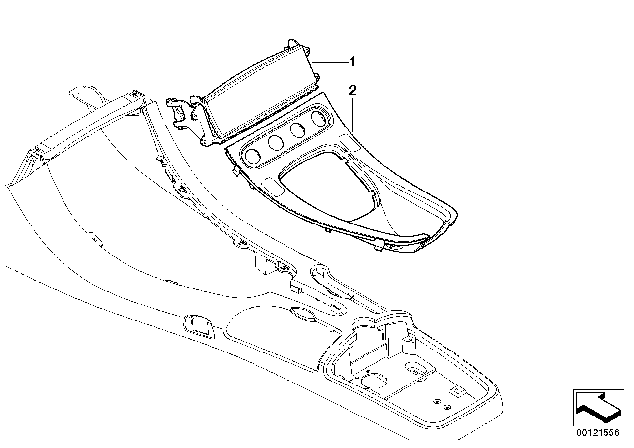 Genuine BMW 51168020596 E52 Module Carrier, Center Console CARBONSCHWARZ (Inc. Z8) | ML Performance US US Car Parts