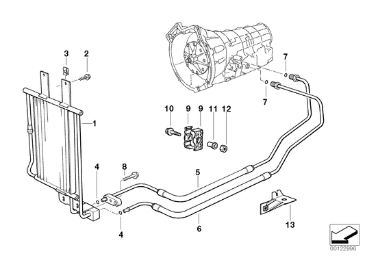 Genuine BMW 17221741805 E34 Oil Cooling Pipe Inlet A5S310Z (Inc. 530i) | ML Performance US US Car Parts