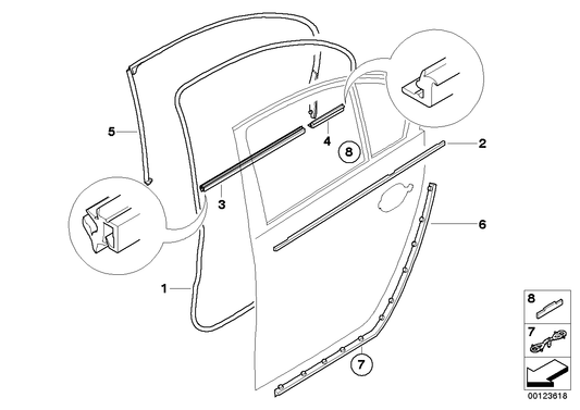 Genuine BMW 51227049438 E60 E61 Inner Right Window Channel Cover (Inc. 528xi, 520i & 525xi) | ML Performance US US Car Parts