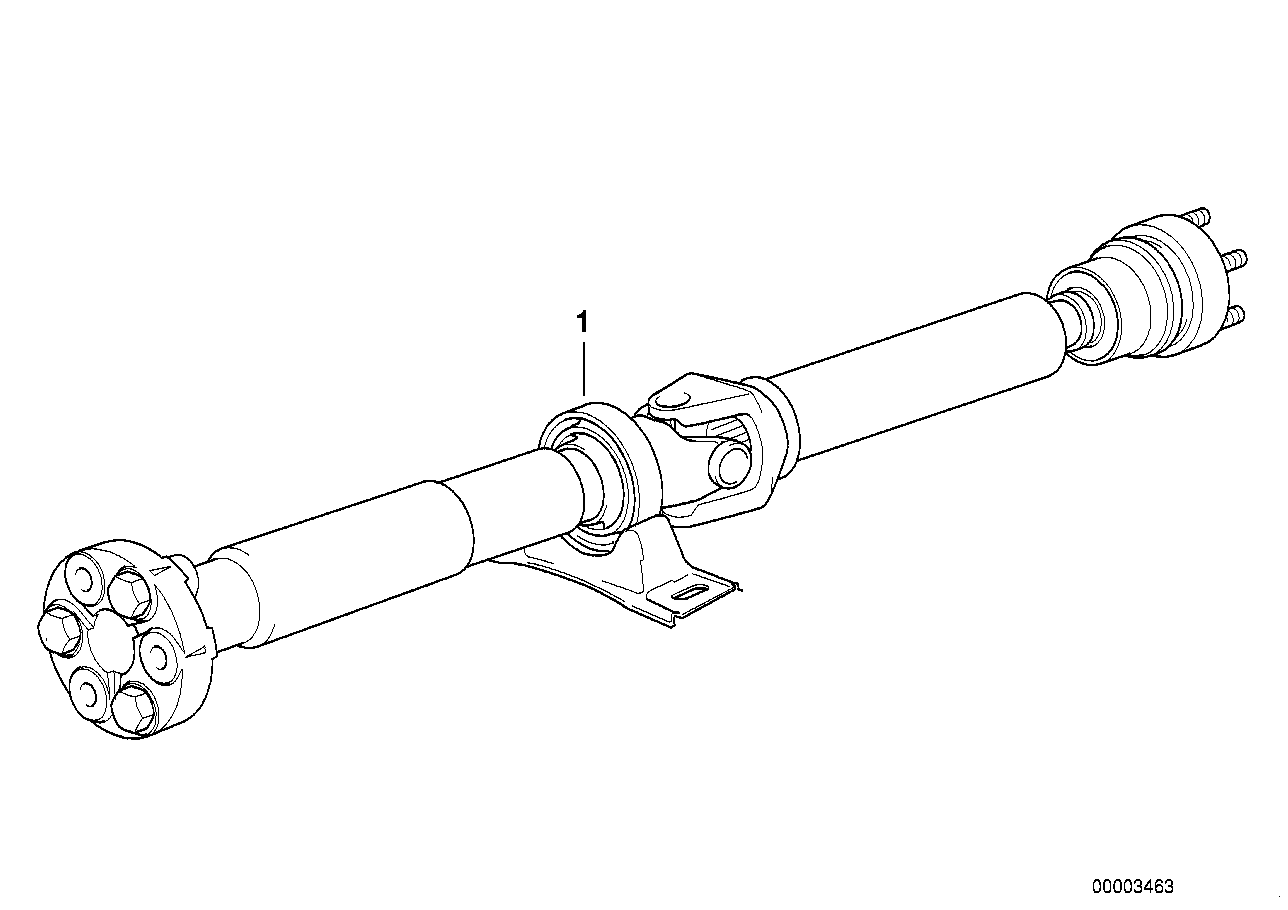 Genuine BMW 26107523775 E39 Manual Drive Shaft Transmission L=1766mm (Inc. 523i & 525i) | ML Performance US US Car Parts