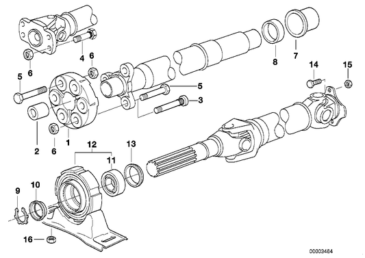Genuine BMW 26121227469 E36 E34 Center Mount (Inc. 518i, 518g & 325i) | ML Performance US US Car Parts