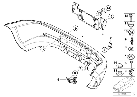 Genuine BMW 51120307541 E36 Bumper Trim Panel, Primed, Rear (Inc. Z3 2.5i, Z3 3.0i & Z3 2.8) | ML Performance US US Car Parts