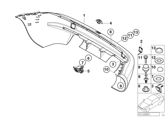 Genuine BMW 51120307543 E36 Bumper Trim Panel, Primed, Rear (Inc. Z3 M) | ML Performance US US Car Parts