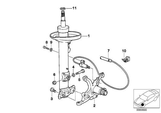 Genuine BMW 31312226987 E36 Left Front Spring Strut (Inc.  & M3) | ML Performance US Car Parts
