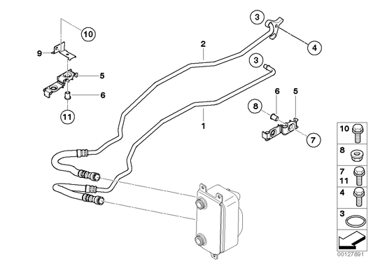 Genuine BMW 17227519269 E60 E61 Bracket Oil Pipe (Inc. 525i, 520i & 530i) | ML Performance US US Car Parts