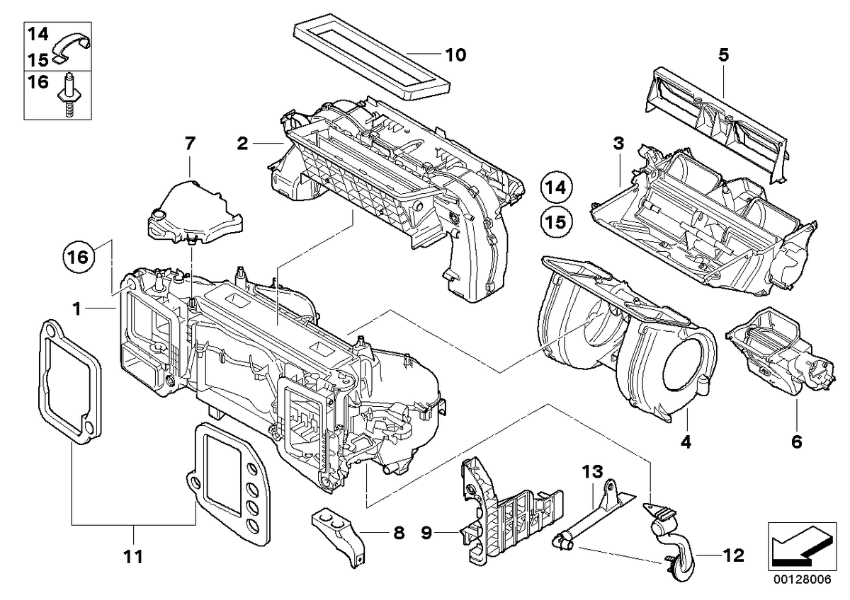 Genuine BMW 64116933928 E60 E63 E61 Pipe Support (Inc. 520i, 530d & 523i) | ML Performance US US Car Parts