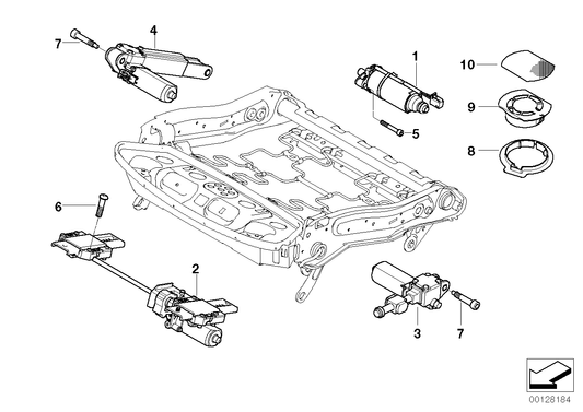 Genuine BMW 67317121066 E60 E61 Drive, Seat Height Adjustment Right (Inc. 520i, X6 M50dX & X5 35iX) | ML Performance US US Car Parts