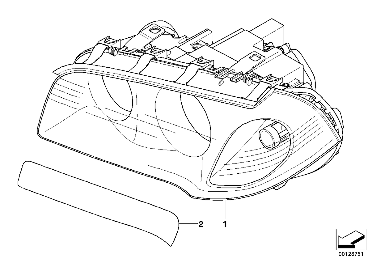 Genuine BMW 63123418398 E83 Bi-Xenon Headlight, Right (Inc. X3) | ML Performance US US Car Parts