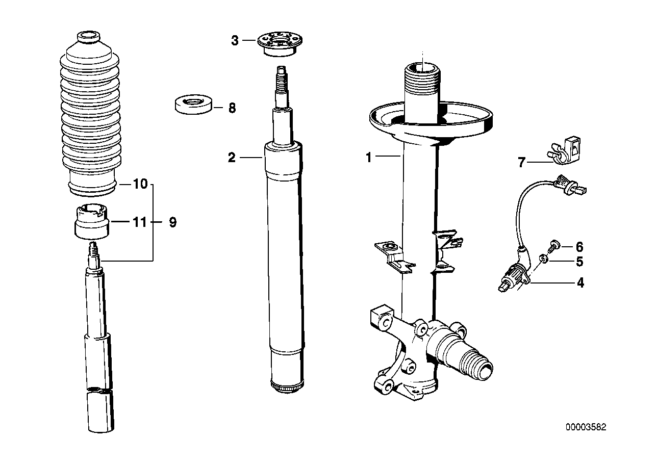Genuine BMW 31321134407 E32 Shock Absorber-Insert M12 X 1,5mm (Inc. 750i & 750iL) | ML Performance US US Car Parts