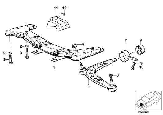 Genuine BMW 31129058814 E30 Set Rubber Mounting F Wishbone (Inc. 316i, 318i & 318is) | ML Performance US Car Parts