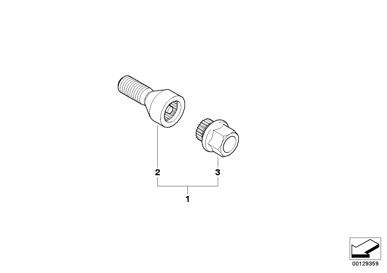 Genuine BMW 36136786493 E65 E83 Wheel Bolt With Code CODE 38 (Inc. 745i, X3 2.5i & 730d) | ML Performance US US Car Parts