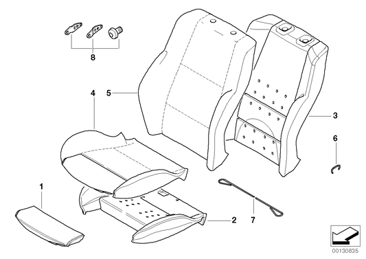 Genuine BMW 52107117050 E63 Sports Seat Cover Leather CREAMBEIGE (Inc. 630i, 650i & 635d)