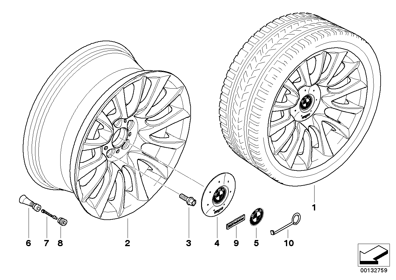 Genuine BMW 36117897256 E63 E64 Light Alloy Rim 81/2JX19 ET:14 (Inc. 645Ci, 650i & 630i) | ML Performance US US Car Parts